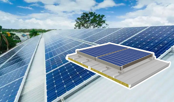 Customizable Length Photovoltaic Roof Panel with PU glass Wool Core and 1000mm Width