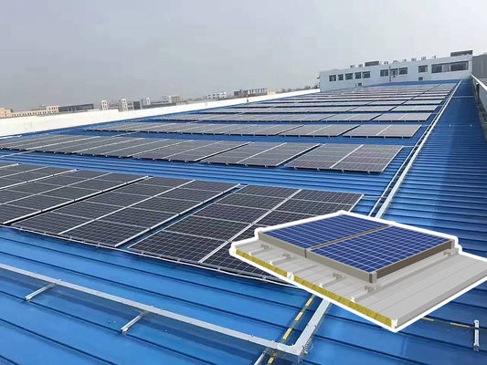 PU Rock Wool/PU Glass Wool Core Photovoltaic Roof Panel with 1000mm Width and Customizable Design