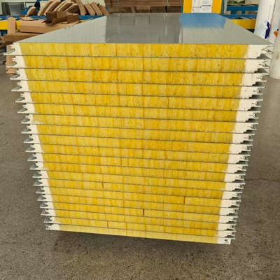 Fireproof 75mm Rock Wool Sandwich Wall Panels Perfect Solution For Building Insulation