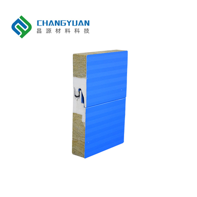 Fireproof 75mm Rock Wool Sandwich Wall Panels Perfect Solution For Building Insulation