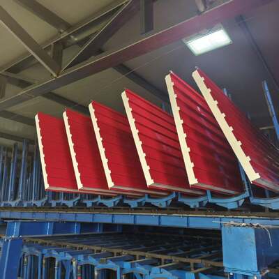 Decorative pu sandwich fireproof roofing panels Exterior metal roof cladding panels Great wall sandwich panels