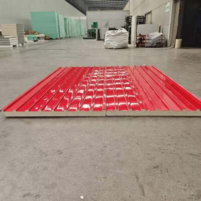 Decorative pu sandwich fireproof roofing panels Exterior metal roof cladding panels Great wall sandwich panels
